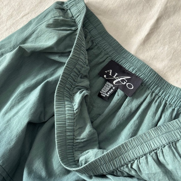 Vintage 100% cotton Ombre Dark Green Maxi Skirt L - Picture 8 of 17